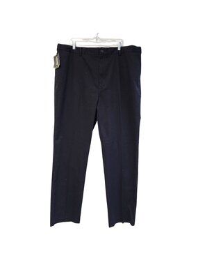 Savane GeoKhakis Big & Tall Mens Expandable Waistband Black dress Pants 46W 34L